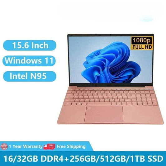 2024 Woman Laptops Windows 11 Cheap School Notebook Computer PC Netbook 15.6 Inch Intel 12th Gen N95 16G RAM 1TB M.2 Dual WiFi - WBBX.SHOP