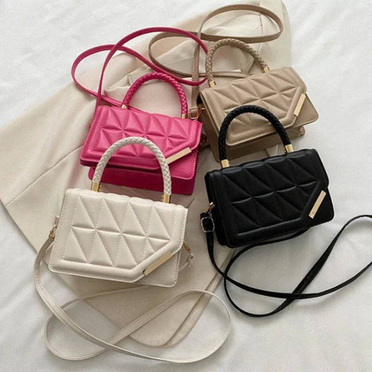 2024 New Fashion Shoulder Bag Plaid PU Leather Ladies Square Handbags Brand Designer Small Black Crossbody Bags for Women - WBBX.SHOP